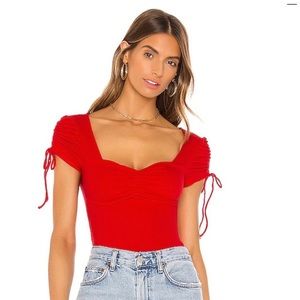Revolve red superdown ruched top